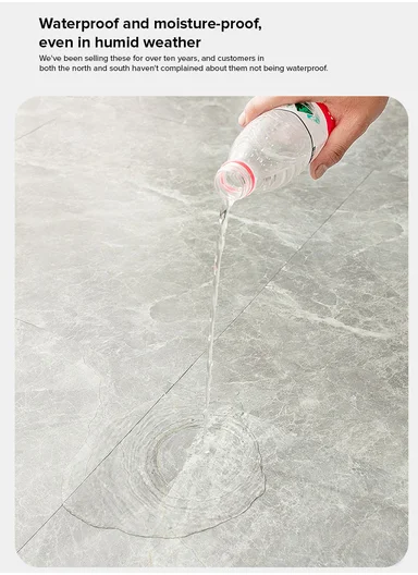 28Pcs Pietra Marble Pattern Waterproof PVC Self-Adhesive Floor Tile Sticker 88003 (L60 × W60)cm - Grey