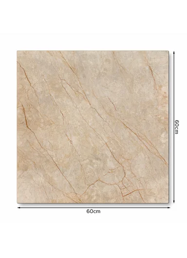 28Pcs Marble Vein Pattern Waterproof PVC Self-Adhesive Floor Tile Sticker 88006 (L60 × W60)cm - Light Beige
