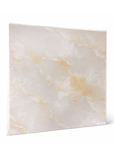 28Pcs Golden Onyx Marble Design Waterproof PVC Self-Adhesive Floor Tile Sticker 88009 (L60 × W60)cm - Cream