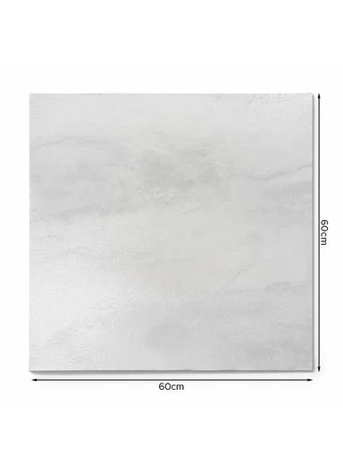 28Pcs Cloudy Veins Marble Pattern Waterproof PVC Self-Adhesive Floor Tile Sticker 88022 (L60 × W60)cm - Light Grey