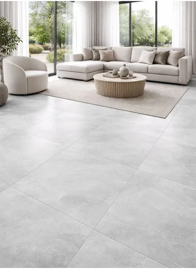 28Pcs Cloudy Veins Marble Pattern Waterproof PVC Self-Adhesive Floor Tile Sticker 88022 (L60 × W60)cm - Light Grey