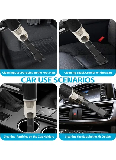 12V 10000Pa 50000rpm 2-In-1 Portable Handheld Cordless Car Vacuum &amp; Blower with 6000mAh Battery, 7 Suction/Blowing Accessories &amp; Intelligent Noise Reduction Feature for Car, Home, Office &amp; Pets MD-A3