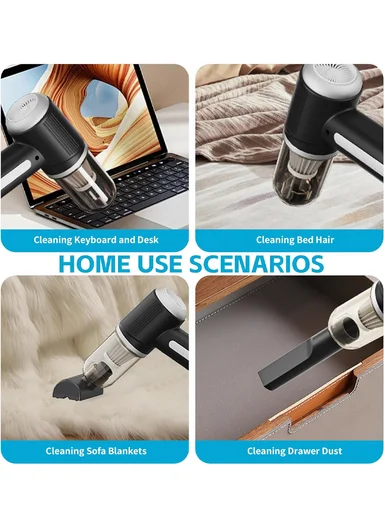 12V 10000Pa 50000rpm 2-In-1 Portable Handheld Cordless Car Vacuum &amp; Blower with 6000mAh Battery, 7 Suction/Blowing Accessories &amp; Intelligent Noise Reduction Feature for Car, Home, Office &amp; Pets MD-A3