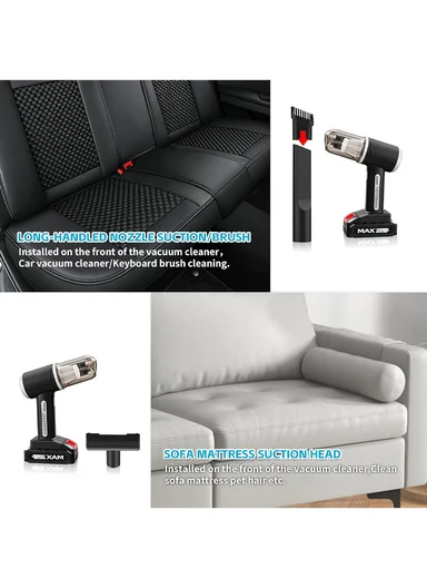 12V 10000Pa 50000rpm 2-In-1 Portable Handheld Cordless Car Vacuum &amp; Blower with 6000mAh Battery, 7 Suction/Blowing Accessories &amp; Intelligent Noise Reduction Feature for Car, Home, Office &amp; Pets MD-A3