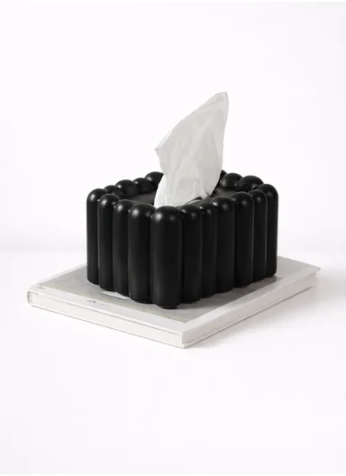 Ceramic Tissue Holder, Modern Decorative &amp; Functional Accent SK866 -Black