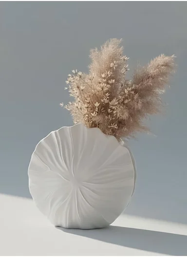 Modern Shell-Shaped Ceramic Vase 20cm - SK877