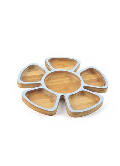 30.5cm Bamboo 6-Part Flower Snacks Bowl SK-9111