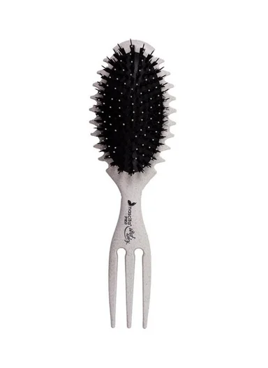 Nascita Oval Paddle Hair Brush With Detangling Comb Handle Grey NASFPRO00055