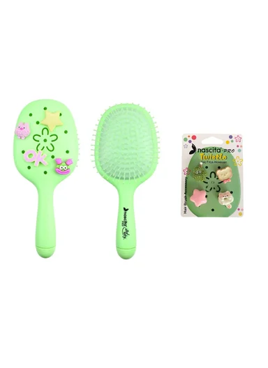 Nascita Twistlo Hair Brush With Cute Accessories Green NASFPRO00059