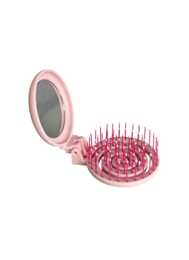 Nascita Foldable Pocket Hair Brush With Mirror Light Pink NASFPRO00051LPN