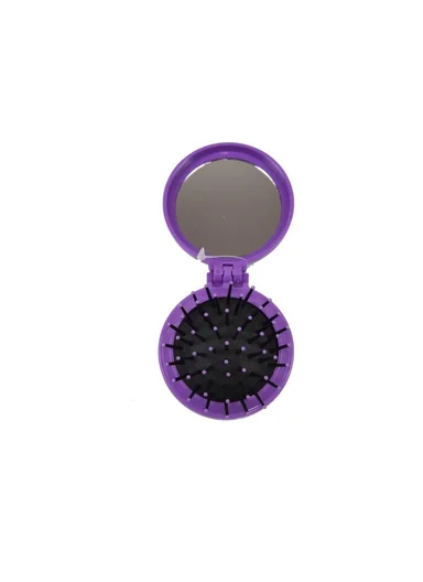 Nascita Compact Foldable Hair Brush With Mirror Purple NASFBRGM0037