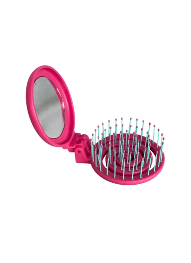 Nascita Foldable Pocket Hair Brush With Mirror Pink NASFPRO00051PN