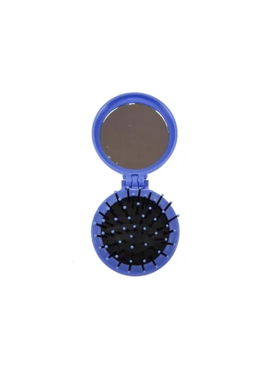 Nascita Compact Foldable Hair Brush With Mirror Blue NASFBRGM0039
