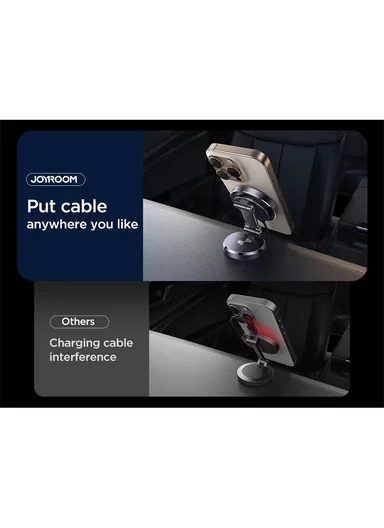 15W Magnetic Car Phone Holder Charger with Rotating Charging Pad, Fast Wireless Charging Magnetic Phone Mount JR-ZS423