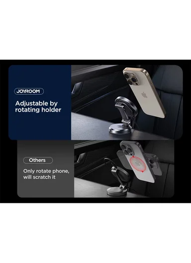 15W Magnetic Car Phone Holder Charger with Rotating Charging Pad, Fast Wireless Charging Magnetic Phone Mount JR-ZS423