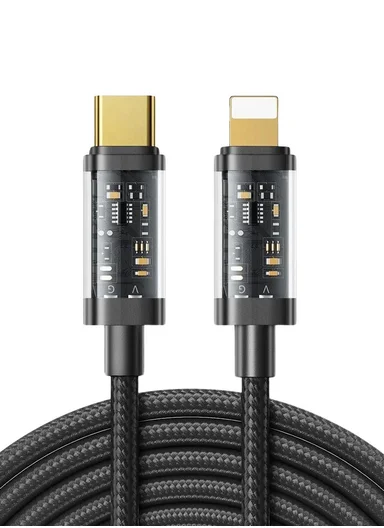 30W 1m Flash Series Fast Charging Data Cable Type-C to Lightning S-A12 - Black