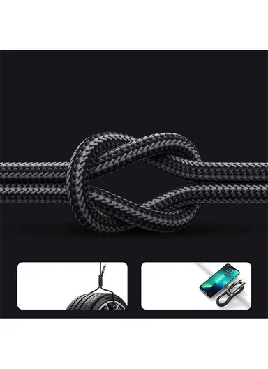 30W 1m Flash Series Fast Charging Data Cable Type-C to Lightning S-A12 - Black