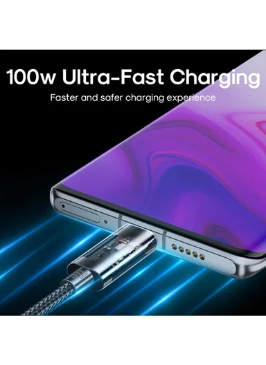 1.2m 100W Unlimited Series 3A Fast Charging Data Cable Type-C to Type-C S-A12 -Black