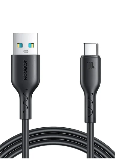 1m Flash Series 100W Fast Charging Data Cable USB-A to Type-C S-A26 - Black