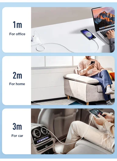 1m Flash Series 100W Fast Charging Data Cable USB-A to Type-C S-A26 - Black