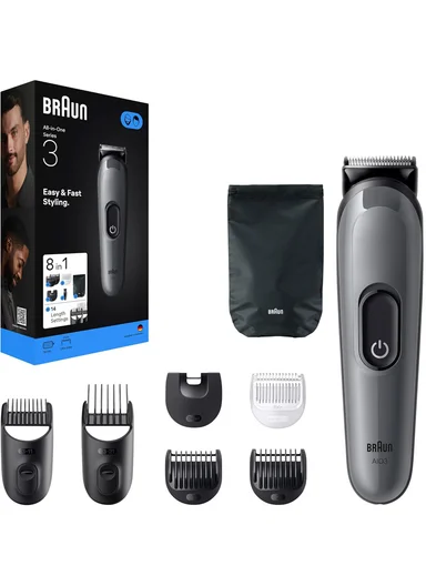 All-In-One Series 3 Beard Trimmer With 8In1 Grooming Kit - AIO3540