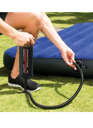 Manual Double Action Air Pump Durable, Portable Pump with 3 Nozzles for Quick Inflation 68614