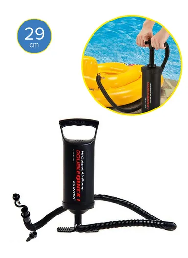 Double Action Air Pump Durable and Portable Manual Pump with 3 Nozzles for Quick Inflation 68612