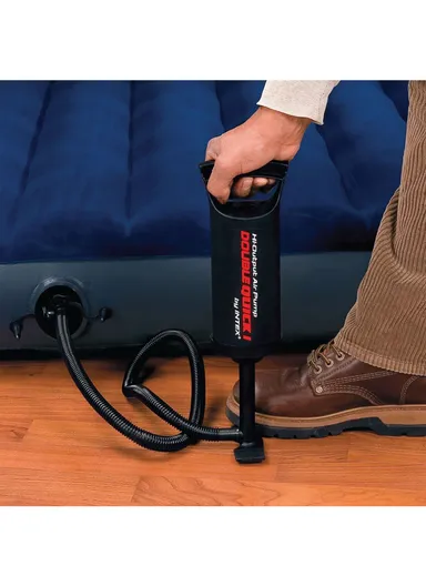 Double Action Air Pump Durable and Portable Manual Pump with 3 Nozzles for Quick Inflation 68612