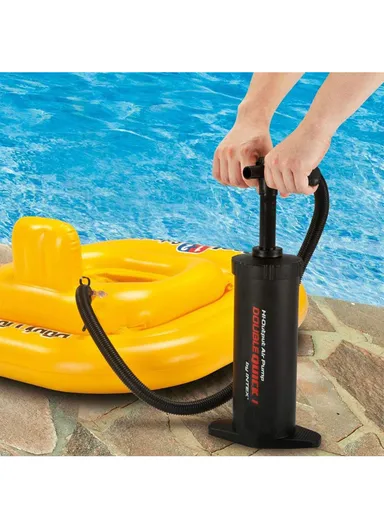 Double Action Air Pump Durable and Portable Manual Pump with 3 Nozzles for Quick Inflation 68612