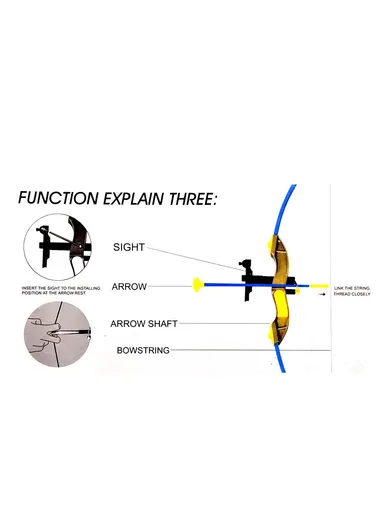 Yente King Archer Bow And Arrow Toy With Quiver &amp; Target- Age 6+ (L50xW38)cm