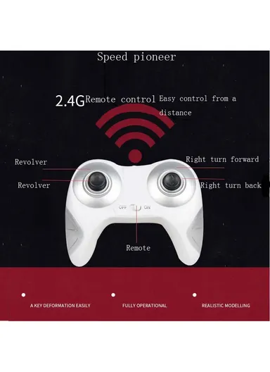 Magnificent Reach 2.4GHz RC Speed Supa Pioneer 6 in 1 Stunt Car 360 Rolling with Light Age 3+ (L15xW15xH15)cm