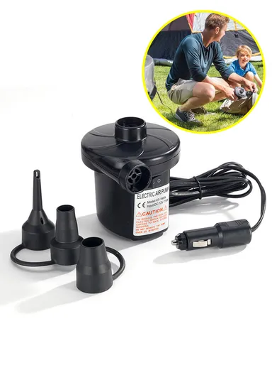 12V DC Electric Air Pump Inflator/Deflator For Car Usage HS-198B (L13cm x W13cm x H11.5)cm