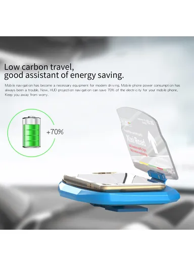 Universal Car Head Up Display GPS Navigation Image Reflector Car HUD Holder Bracket - Blue