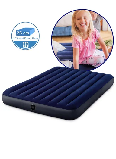 203X152X25CM Queen Size Inflatable Dura-Beam Classic Downy Airbed Mattress With Fiber-Tech Technology 273Kg Maximum Load 64759 