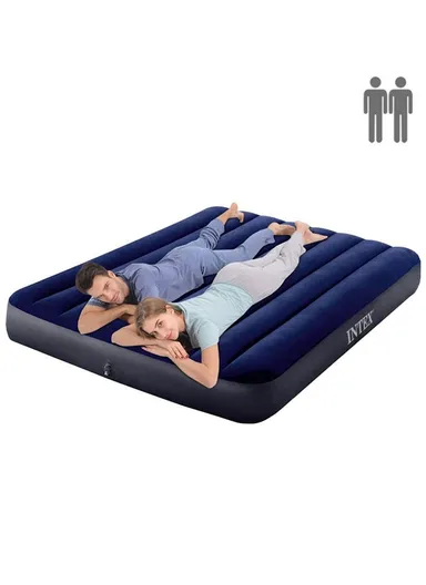191X137X25CM Double Size Inflatable Dura-Beam Classic Downy Airbed Mattress With Fiber-Tech Technology 273Kg Maximum Load 64758