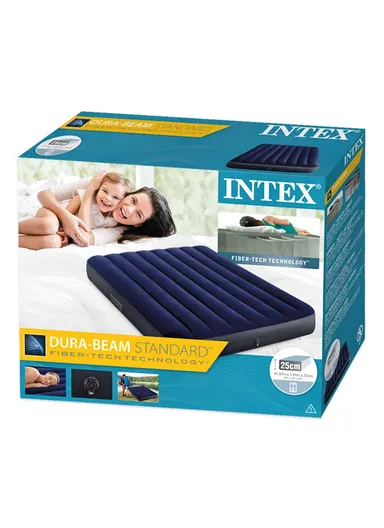 191X137X25CM Double Size Inflatable Dura-Beam Classic Downy Airbed Mattress With Fiber-Tech Technology 273Kg Maximum Load 64758