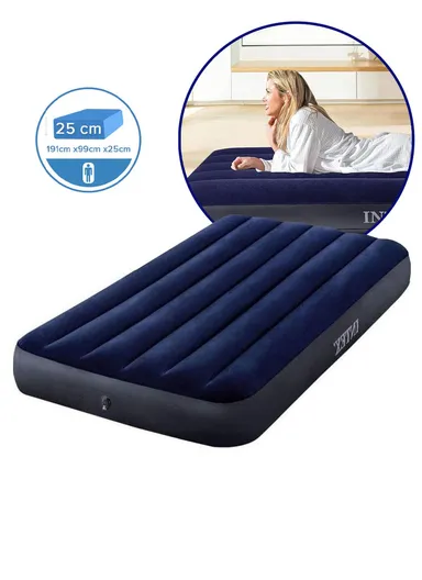 Twin Size Inflatable Dura-Beam Classic Downy Airbed Mattress With Fiber-Tech Technology136Kg Maximum Load 64757 (L191 x W99 x H25)cm