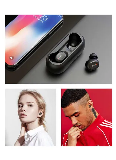 QCY T1C Wireless Binaural In-ear Earphones Waterproof Bluetooth 5.0 Headset with Charger Box