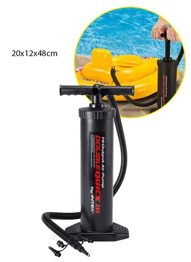 48cm High-Output Manual Air Pump Double Action Inflator &amp; Deflator with 4 Nozzles for Quick Inflation 68615