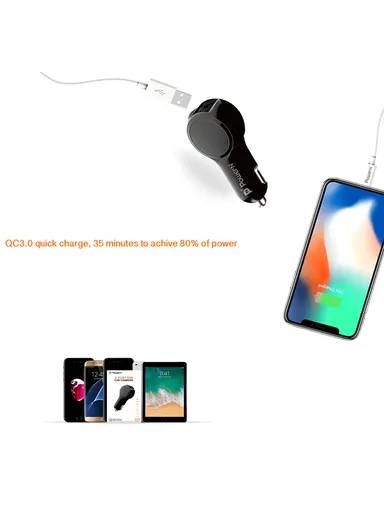 4A-B Dual Port USB Quick Charge Car Charger 3.4A MAX
