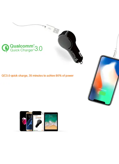 4A-W Dual Port USB Quick Charge Car Charger 5.4A MAX