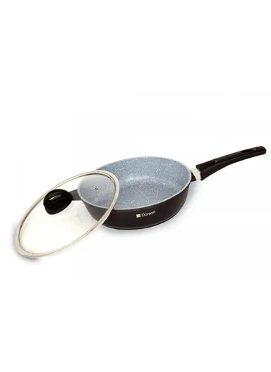 28cm 3.3L Non-Stick Ceramic Coating Aluminum Deep Fry Pan With Glass Lid DH-05581
