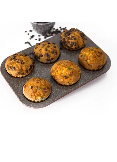 Non-Stick 6 Cups Muffin Pan DH-08909 (L26.5 x W17 x H3)cm