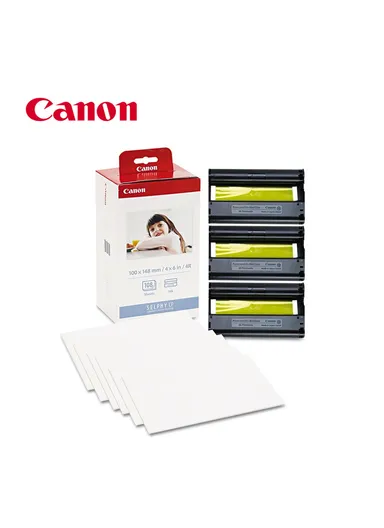 Canon Selphy Series Photo Printers KP-108IN Color Ink / Paper Set Compatible with Canon Selphy Series
