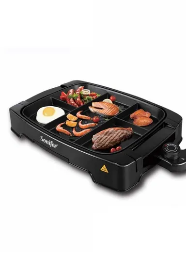 1500W Electric Multi-Portion Grill With 5 Versatile Cooking Surfaces &amp; 5 Levels Adjustable Temperature Control SF-6074