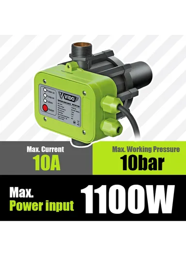  Automatic Pump Controller 1100W 10A 1.5-10 Bar for Automatic Start &amp; Stop Water Pump