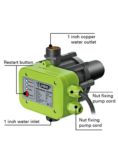  Automatic Pump Controller 1100W 10A 1.5-10 Bar for Automatic Start &amp; Stop Water Pump