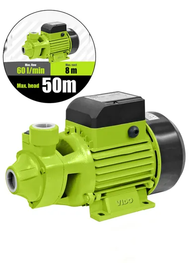 0.75KW/ 1HP Peripheral Pump: 60L/min Flow- 50m Max Head- 8m Max Suction