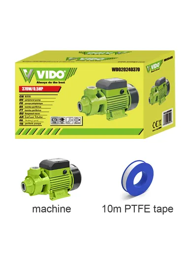 0.37KW/ 0.5HP Peripheral Pump 35L/min Flow- 35m Max Head- 8m Max Suction 