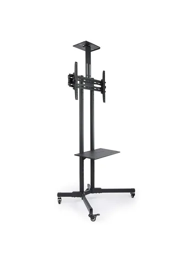 TV Mobile Cart Floor Stand for 30"-to-60" Flat TV with Two Shelves for Audio/Video Devices
